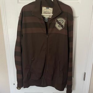 American Rag zip up stripped long sleeve jacket xxl